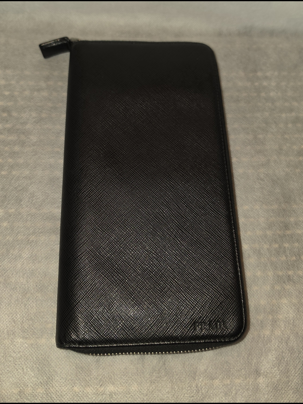 Prada Travel Wallet In Black Saffiano Leather